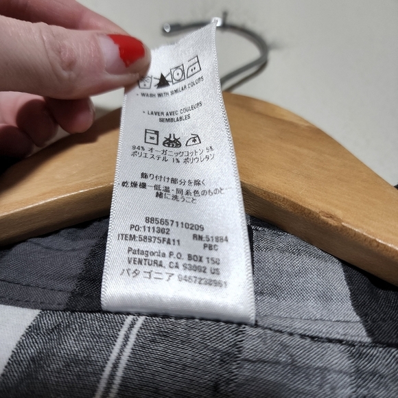 PATAGONIA Long-Sleeved Highlands Dress plaid button front‎ size XS - Picture 6 of 6